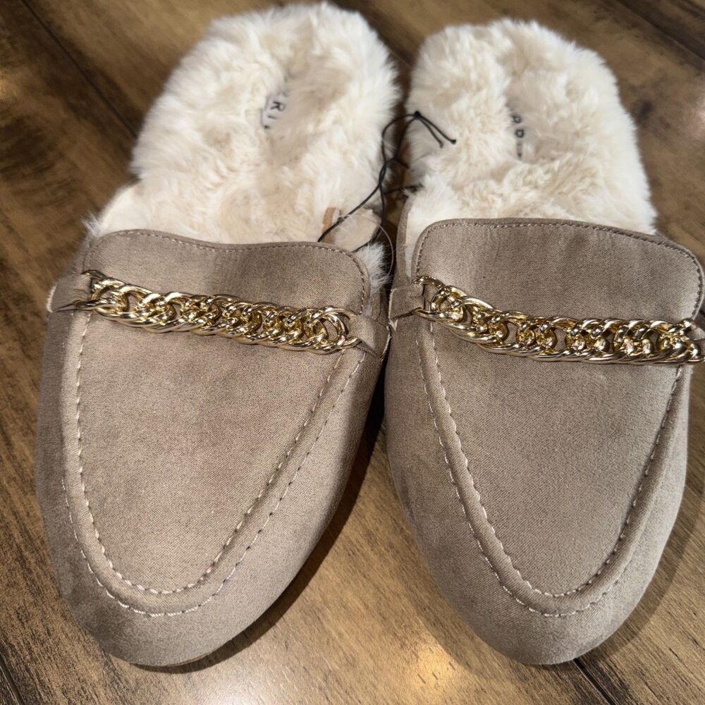 Torrid Women Insulated lined faux fur Loafer Mule Shoes Flats sz 8.5 New